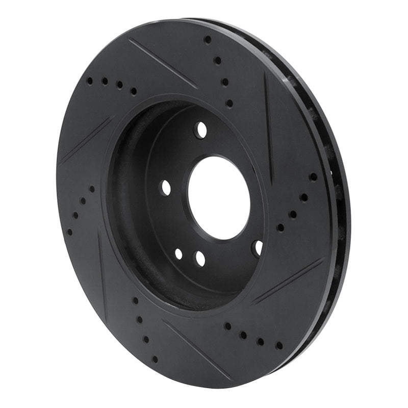 R1 Concepts R1 96-15 Mercedes-Benz SLK230 Front Left Drilled & Slotted Black Brake Rotor