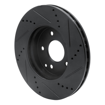 R1 Concepts R1 96-15 Mercedes-Benz SLK230 Front Left Drilled & Slotted Black Brake Rotor