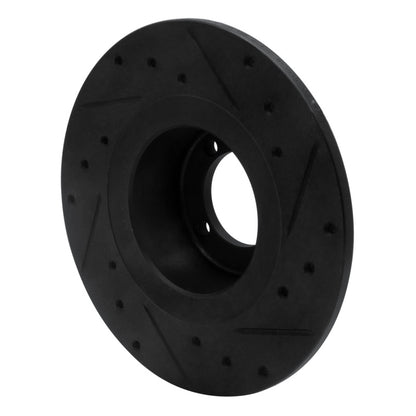 R1 Concepts R1 67-76 BMW 1600 Front Left Drilled & Slotted Black Brake Rotor
