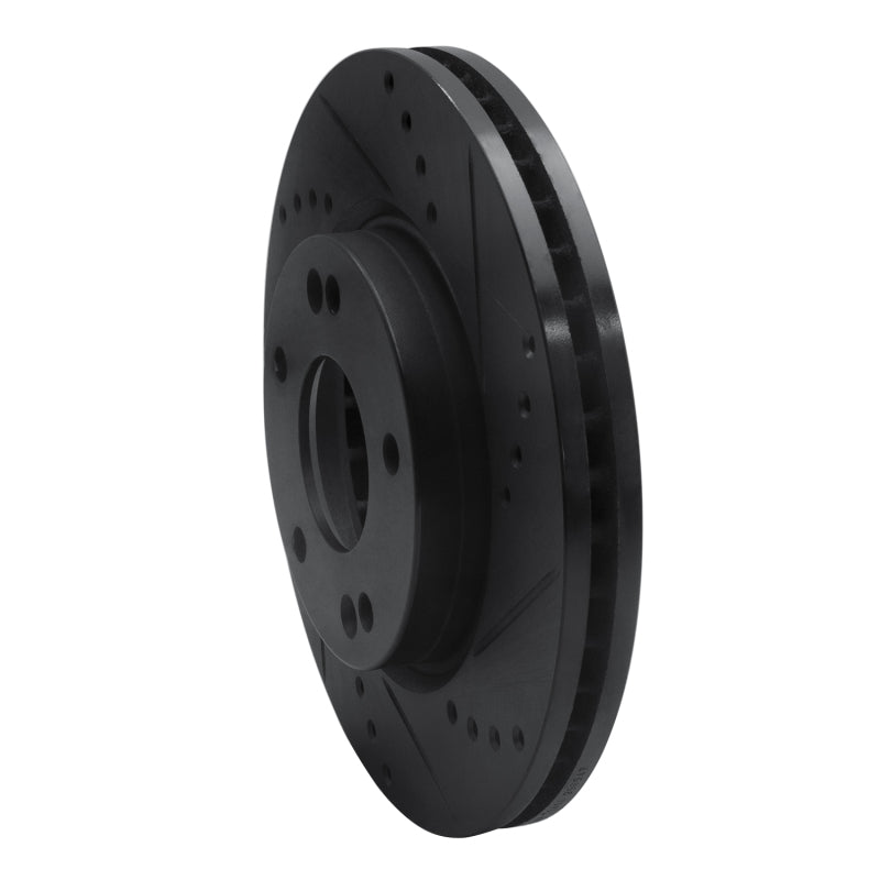 R1 Concepts R1 01-05 Hyundai Santa Fe Front Right Drilled & Slotted Black Brake Rotor