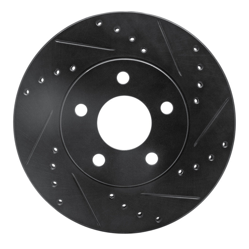 R1 Concepts R1 04-08 Chevrolet Malibu Front Right Drilled & Slotted Black Brake Rotor