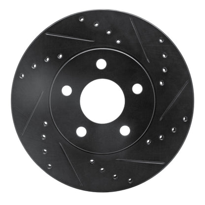 R1 Concepts R1 04-08 Chevrolet Malibu Front Right Drilled & Slotted Black Brake Rotor