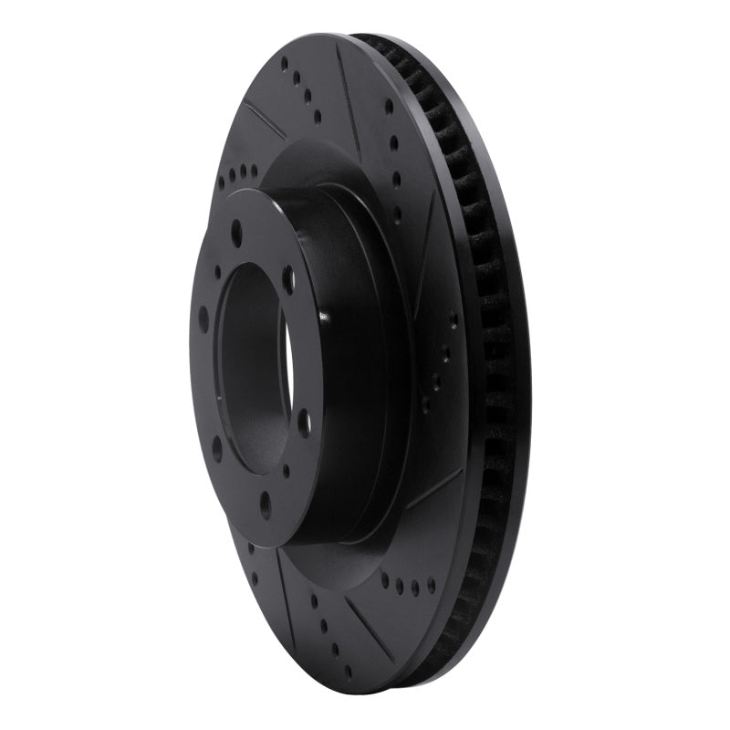 R1 Concepts R1 10-24 Lexus GX460 Front Right Drilled & Slotted Black Brake Rotor