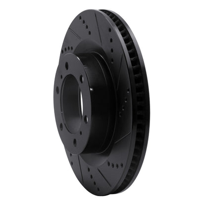 R1 Concepts R1 10-24 Lexus GX460 Front Right Drilled & Slotted Black Brake Rotor