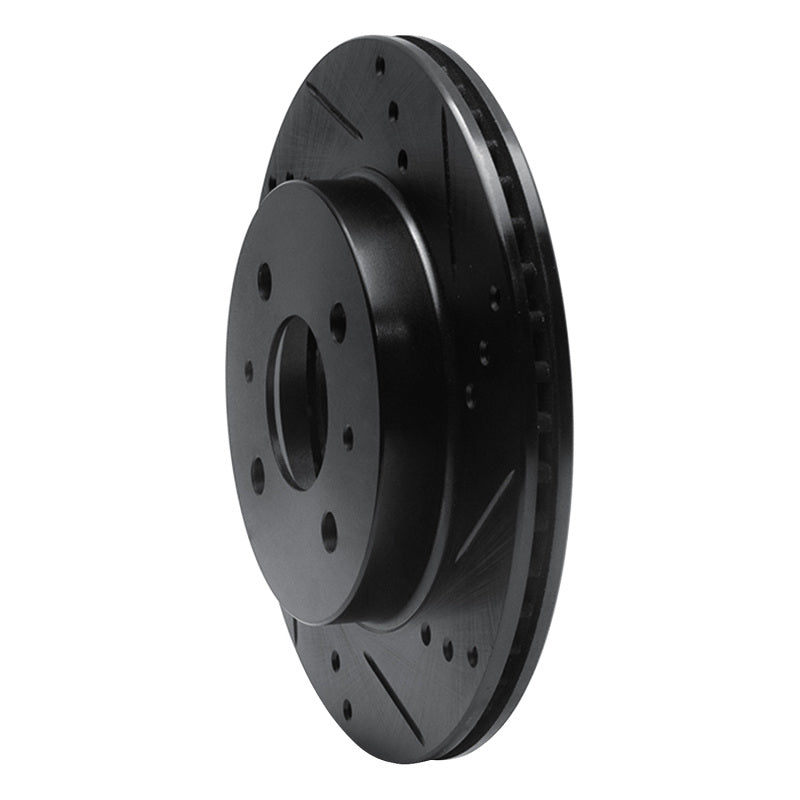 R1 Concepts R1 91-02 Saturn SW1 Front Right Drilled & Slotted Black Brake Rotor