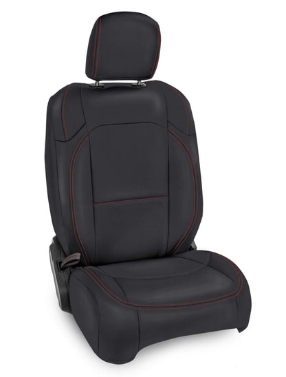 PRP Seats PRP 2018+ Jeep Wrangler/4Door/Gladiator/Non-Rubicon Front Seat Covers(Pair) - Black w/ Red Stitching