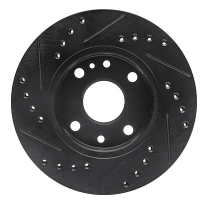 R1 Concepts R1 94-97 Ford Aspire Front Right Drilled & Slotted Black Brake Rotor
