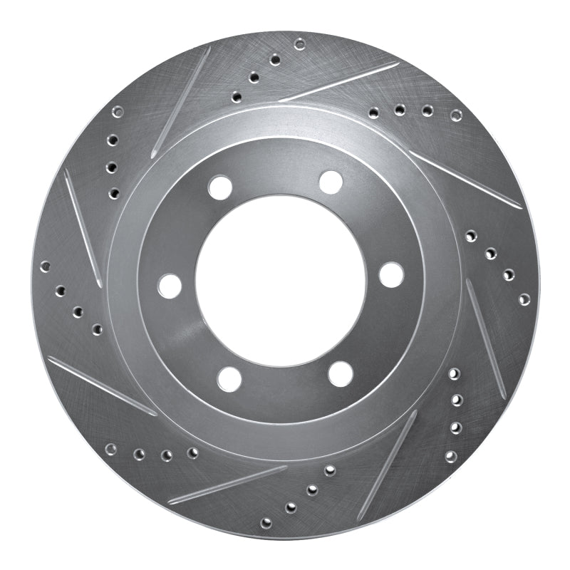 R1 Concepts R1 03-09 Lexus GX470 Front Left Drilled & Slotted Silver Brake Rotor