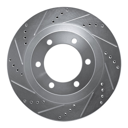 R1 Concepts R1 03-09 Lexus GX470 Front Left Drilled & Slotted Silver Brake Rotor