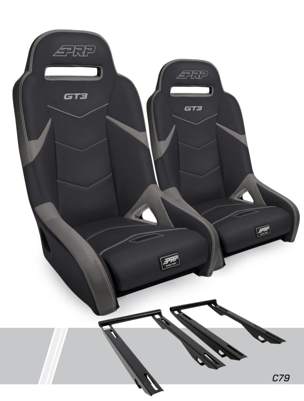 PRP Seats Polaris RZR GT3 Suspension Seats Kit - Black Gray
