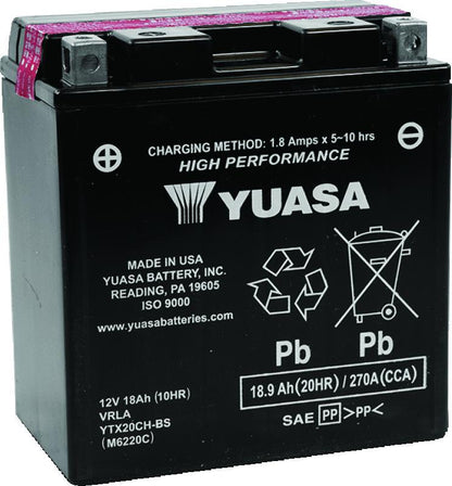 Yuasa Battery Yuasa YTX20CH-BS High Performance AGM Battery w/Bottle