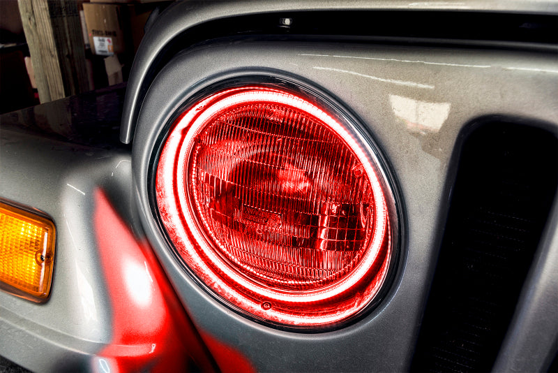 ORACLE Lighting Oracle 97-06 Jeep Wrangler TJ Surface Mount LED Headlight Halo Kit - Red