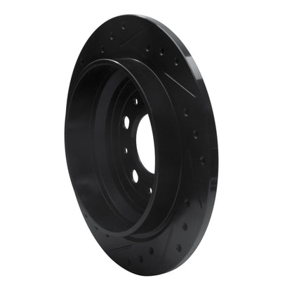 R1 Concepts R1 98-00 Volvo S70 Rear Right Drilled & Slotted Black Brake Rotor