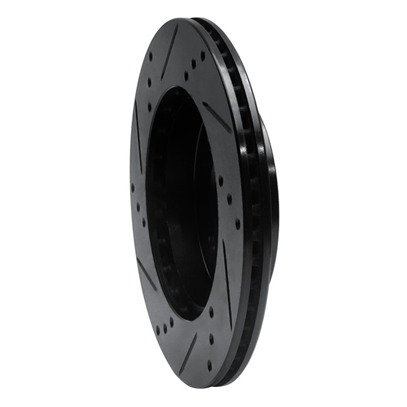 R1 Concepts R1 91-02 Saturn SW1 Front Right Drilled & Slotted Black Brake Rotor
