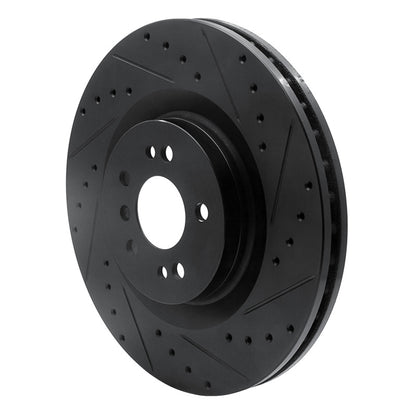 R1 Concepts R1 06-12 Mercedes-Benz R350 Front Right Drilled & Slotted Black Brake Rotor
