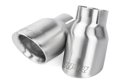 APR Double-Walled 3.5in Slash-Cut Tips - Brushed Silver - Set of 2