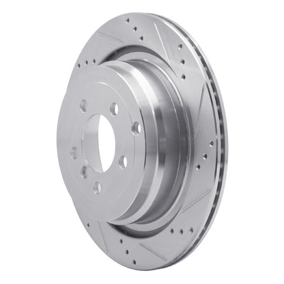 R1 Concepts R1 06-12 Land Rover Range Rover Rear Right Drilled & Slotted Silver Brake Rotor