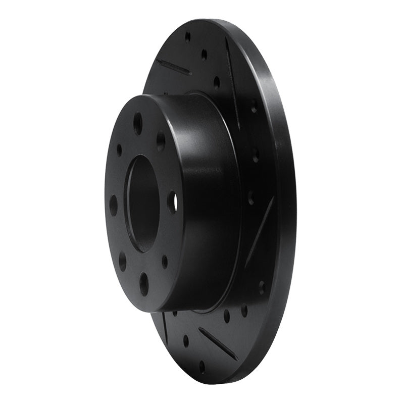 R1 Concepts R1 79-83 Honda Civic Front Right Drilled & Slotted Black Brake Rotor