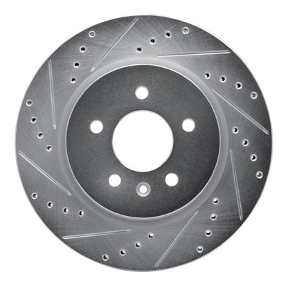 R1 Concepts R1 16-20 Buick Regal Sportback Rear Left Drilled & Slotted Silver Brake Rotor