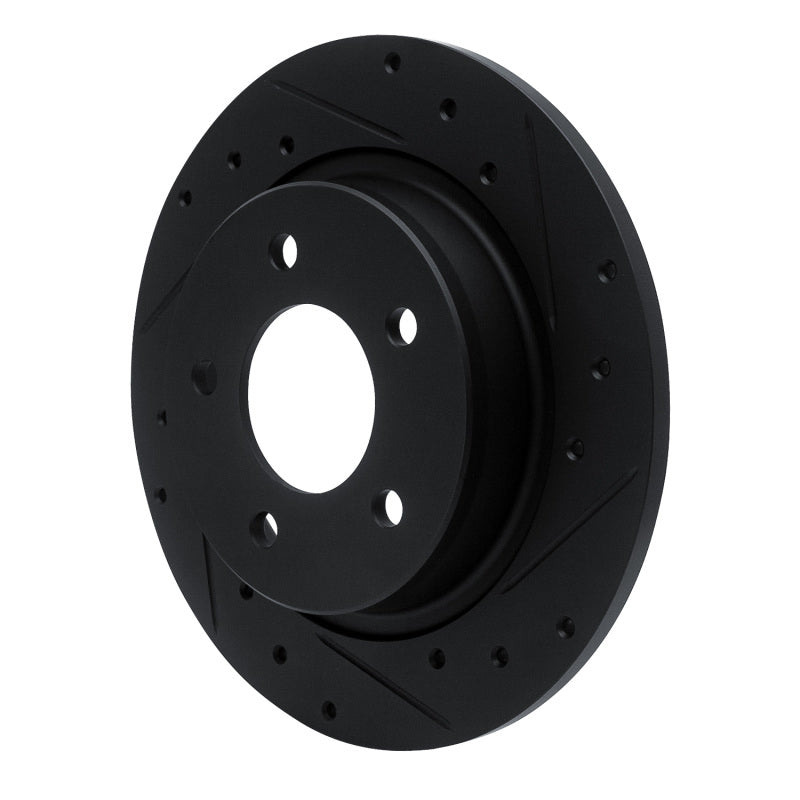 R1 Concepts R1 04-13 Mazda 3 Rear Right Drilled & Slotted Black Brake Rotor
