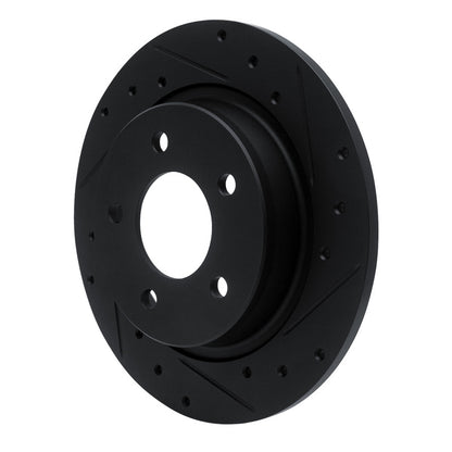 R1 Concepts R1 04-13 Mazda 3 Rear Right Drilled & Slotted Black Brake Rotor