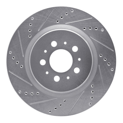 R1 Concepts R1 04-07 Volvo S60 Rear Left Drilled & Slotted Silver Brake Rotor