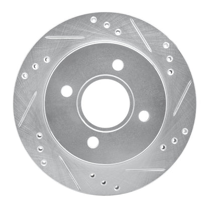R1 Concepts R1 95-04 Ford CONTOUR Rear Right Drilled & Slotted Silver Brake Rotor