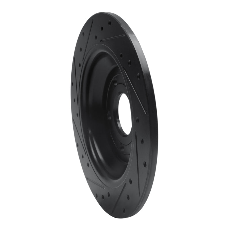 R1 Concepts R1 16-25 Ford Focus Rear Right Drilled & Slotted Black Brake Rotor