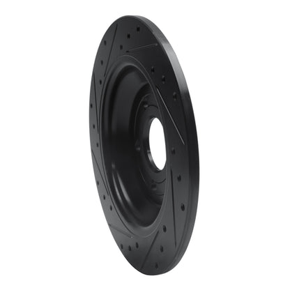 R1 Concepts R1 16-25 Ford Focus Rear Right Drilled & Slotted Black Brake Rotor
