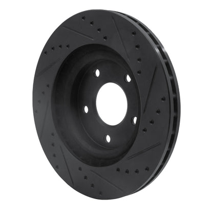 R1 Concepts R1 07-25 Chrysler 200 Front Left Drilled & Slotted Black Brake Rotor