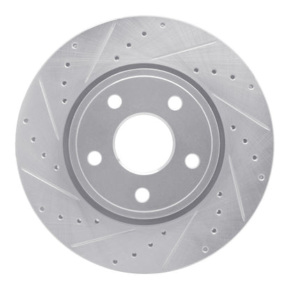 R1 Concepts R1 11-22 Dodge Durango Front Left Drilled & Slotted Silver Brake Rotor