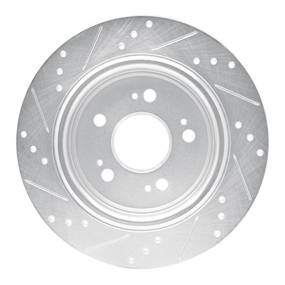 R1 Concepts R1 14-20 Acura RLX Rear Right Drilled & Slotted Silver Brake Rotor