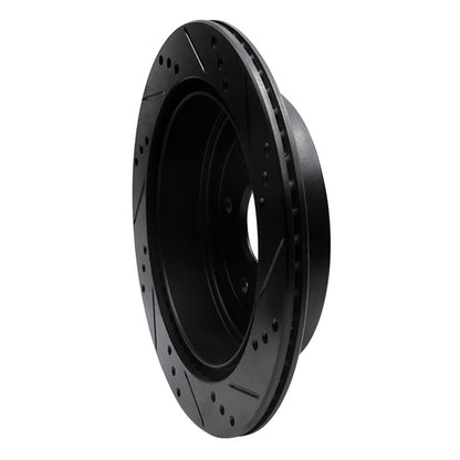R1 Concepts R1 09-17 Suzuki Grand Vitara Rear Left Drilled & Slotted Black Brake Rotor