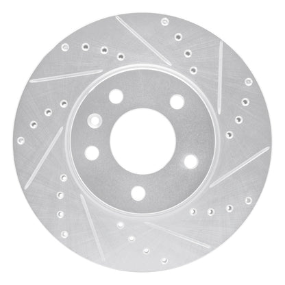 R1 Concepts R1 13-25 Cadillac ATS Front Right Drilled & Slotted Silver Brake Rotor