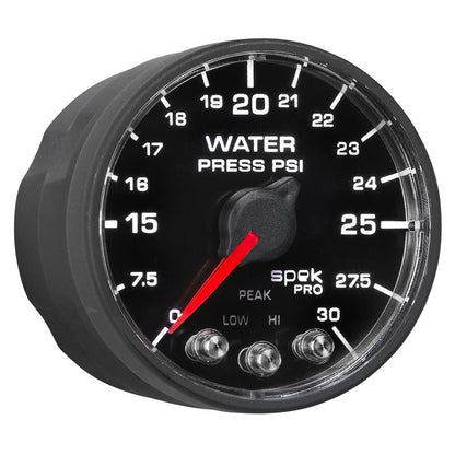 Autometer Spek-Pro - Nascar 2-1/16in Water Press 0- 30 psi Bfb