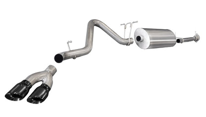 CORSA Performance Corsa 11-13 GMC Sierra 6.0L V8 3in Cat-Back Single Side w Twin 4in Black Pro-Series Tips