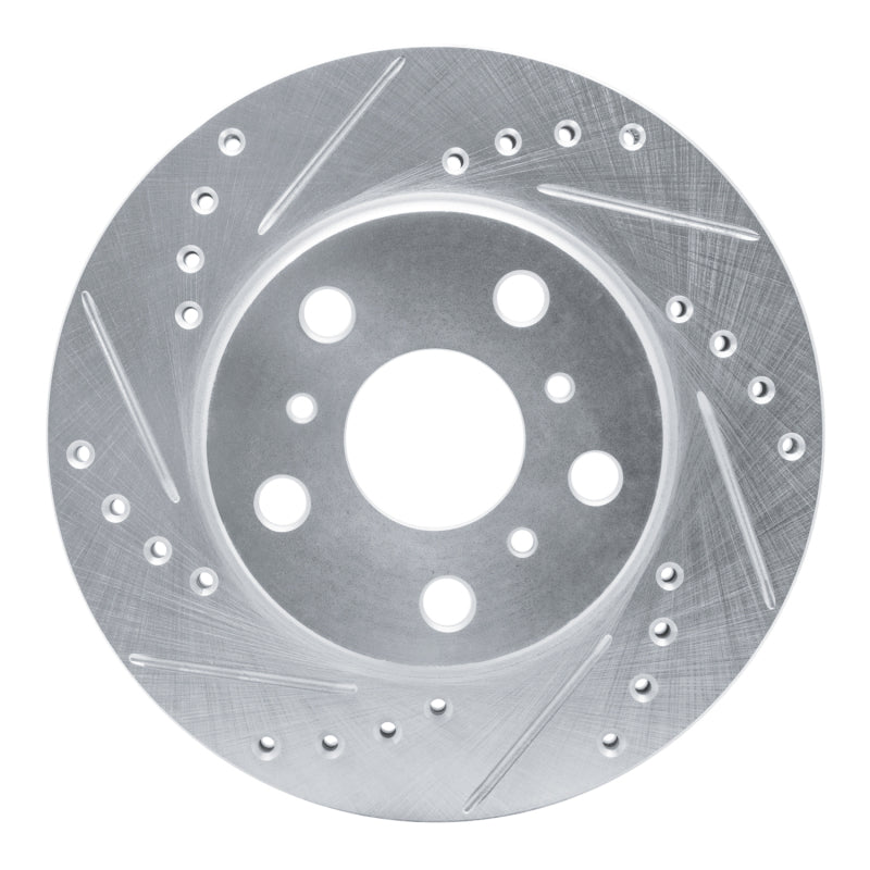 R1 Concepts R1 83-86 Toyota Camry Front Left Drilled & Slotted Silver Brake Rotor