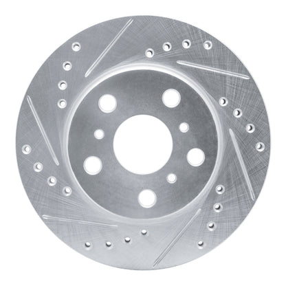 R1 Concepts R1 83-86 Toyota Camry Front Left Drilled & Slotted Silver Brake Rotor