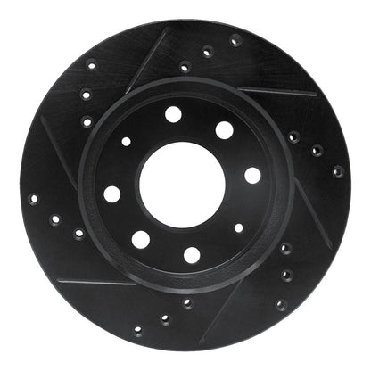 R1 Concepts R1 88-07 Dodge Colt Front Right Drilled & Slotted Black Brake Rotor