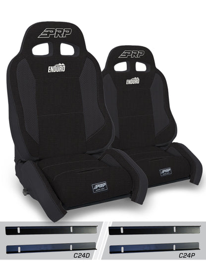 PRP Seats PRP 03-06 Jeep Wrangler TJ Enduro Elite Suspension Seat Crawl Edition - Black (Pair)