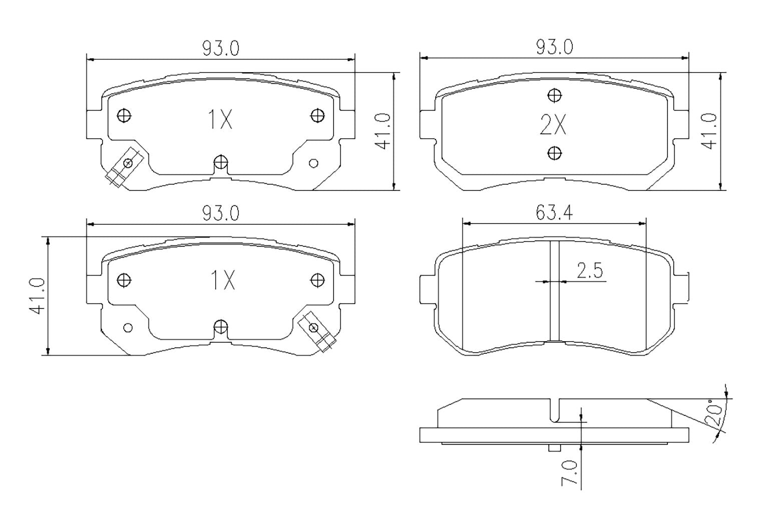 BOGAP Y8210156 Brake Pad Set, Disc Brake