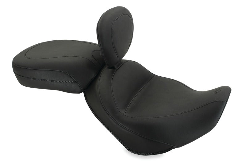 Mustang Motorcycle Mustang 02-08 Triumph America,03-08 Speedmaster, Std Touring 2PC Seat w/Driver Backrest - Black