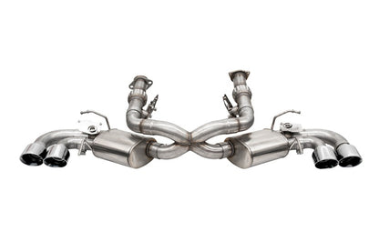 CORSA Performance Corsa 20-25 Corvette C8 3in Valved Cat-Back 4.5in Pol Quad Tips Fits Factory Perf Exhaust DeletesAFM