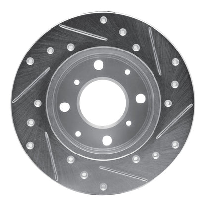 R1 Concepts R1 79-83 Honda Civic Sedan Front Left Drilled & Slotted Silver Brake Rotor