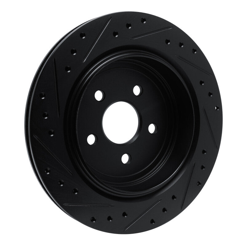 R1 Concepts R1 89-95 Chrysler LeBaron Rear Right Drilled & Slotted Black Brake Rotor