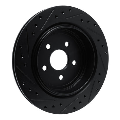 R1 Concepts R1 89-95 Chrysler LeBaron Rear Right Drilled & Slotted Black Brake Rotor