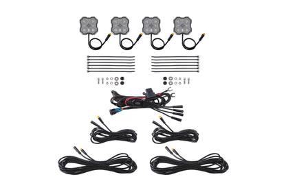 Diode Dynamics Rock Light - Amber/White - M8 4-Pack