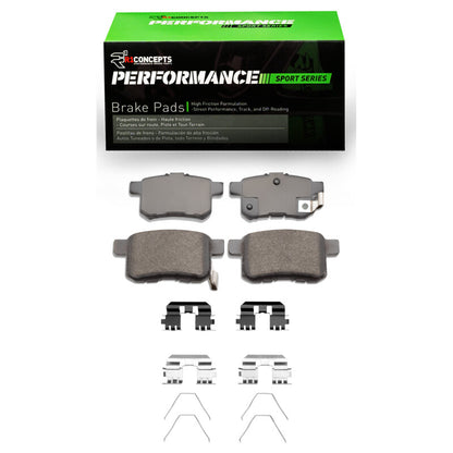 R1 Concepts R1 08-17 Acura TSX Rear Performance Sport Brake Pads & Hardware Kit