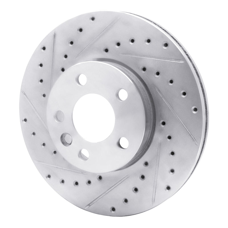 R1 Concepts R1 01-03 Volkswagen EuroVan Front Left Drilled & Slotted Silver Brake Rotor