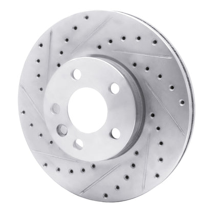 R1 Concepts R1 01-03 Volkswagen EuroVan Front Left Drilled & Slotted Silver Brake Rotor